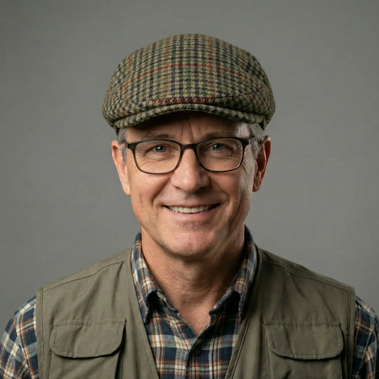 Countryman Tweed Cap herre houndstooth brun flerfarvet uld