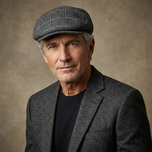 Traditionel Tweed cap grå ternet