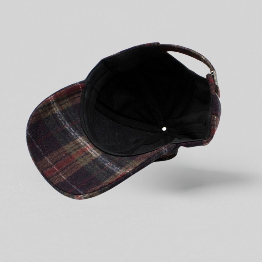 Ternet kasket i tartan-mønster – uldblandings til herrer fra kasketmand.dk