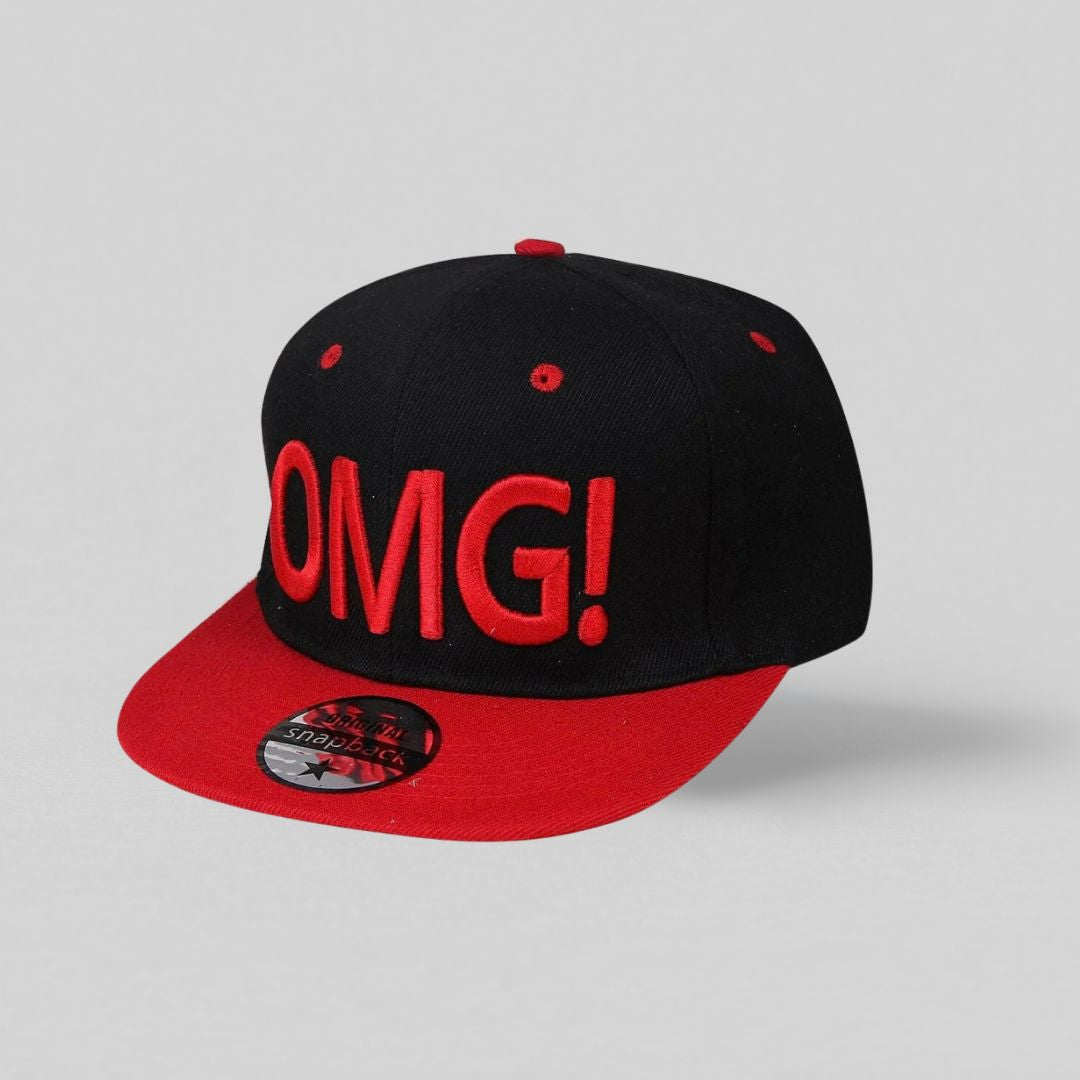 OMG! Snapback Cap – Sort/Rød 