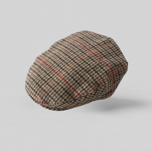 Countryman Tweed Cap herre houndstooth brun flerfarvet uld 