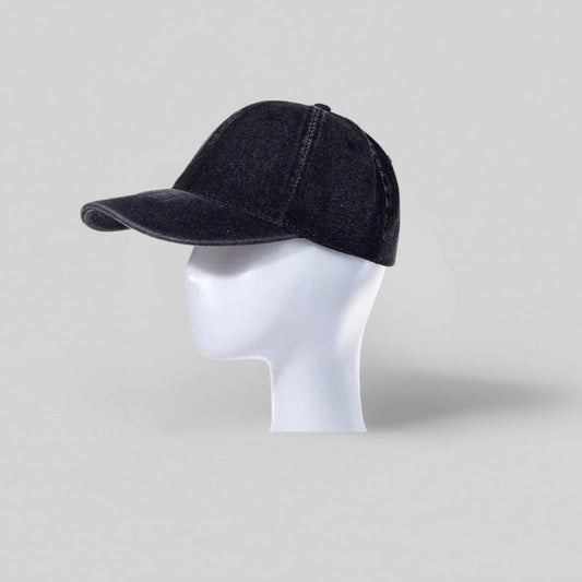Sort denim kasket